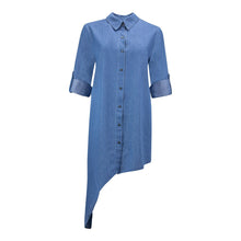 Load image into Gallery viewer, Kenneth Cole New York Women's Chambray Asymmetric Hem Button Down
