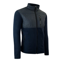 Load image into Gallery viewer, New Balance Men's Quilted Chest Full-Zip Fleece Jacket Navy Heather/Navy L
